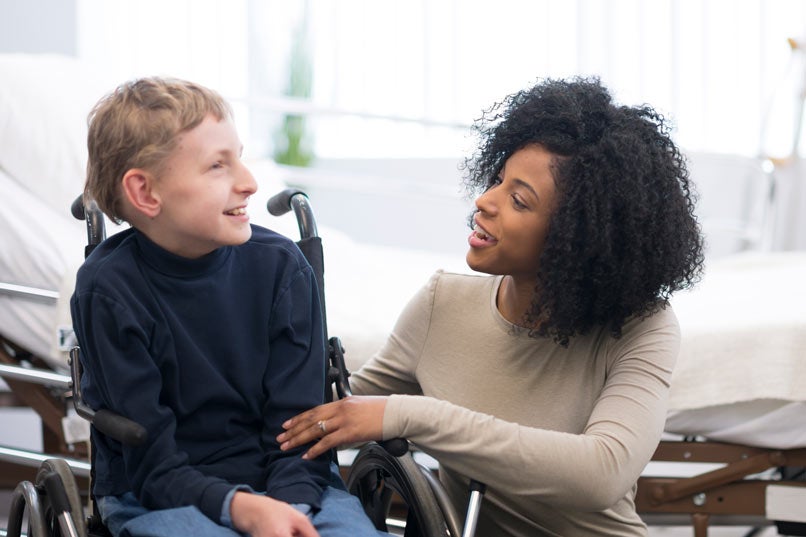 Young boy with service provider